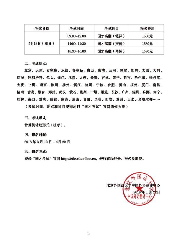 2018年上半年考试报名通知_2